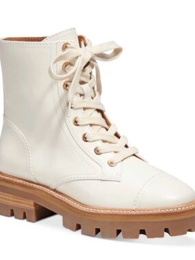 NIB! Kate Spade Merritt Lug Cream Combat Boots Booties 9.5